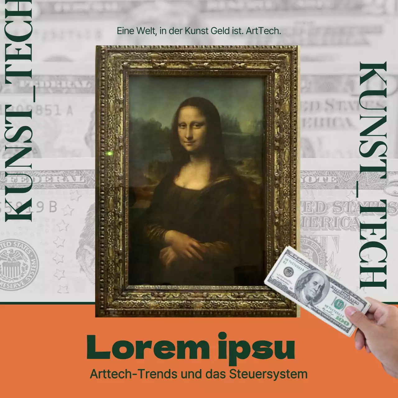 ArtTechs luxuriöse orangefarbene und grüne Kunstinvestitionen und Steuertipps