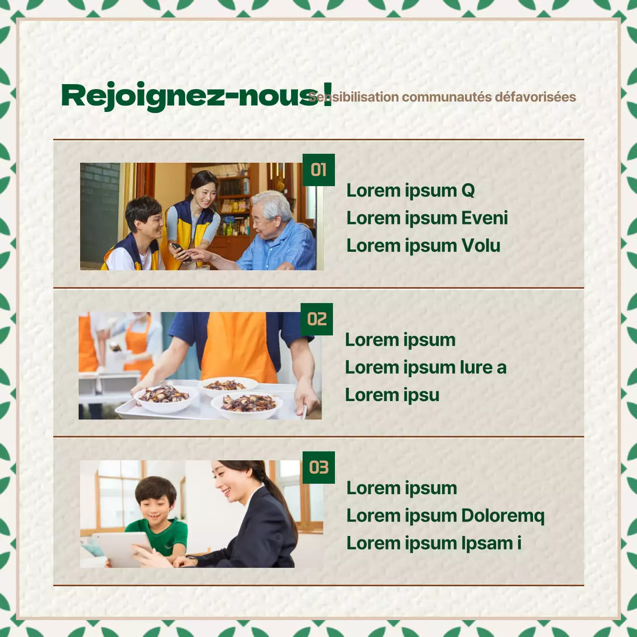 Promouvoir la responsabilité sociale des entreprises avec des textures vertes et brunes