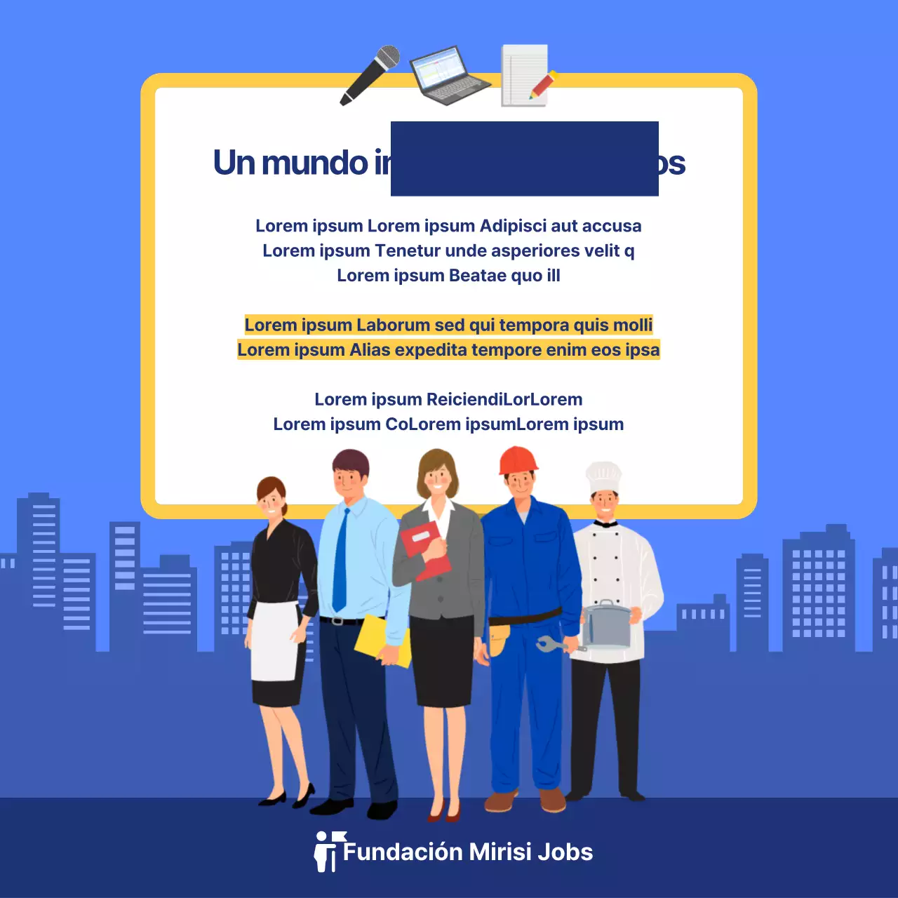 azul ilustración concepto oficinista proyecto paralelo cardnews