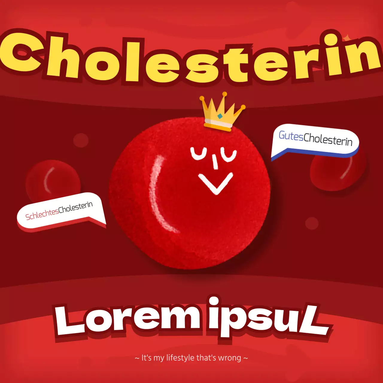 Erklären Sie Ihre Cholesterininformationen in hübschem Orange und Rot