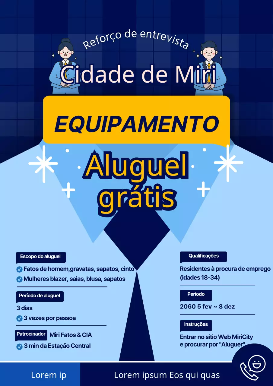 Roupa de entrevista azul e amarela Guia simples de candidatura a emprego