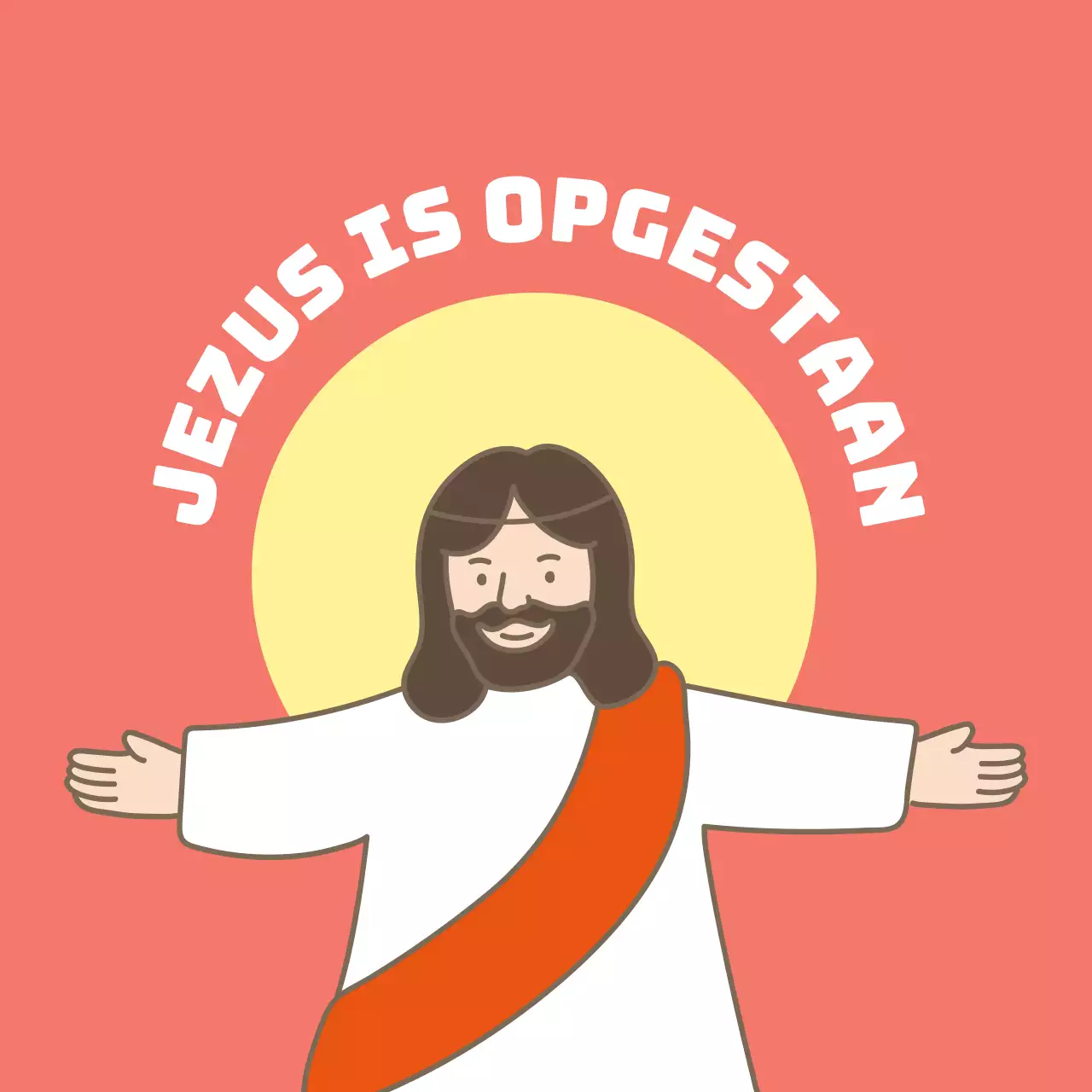 Veelkleurige geïllustreerde paaskerk cirkel stickers