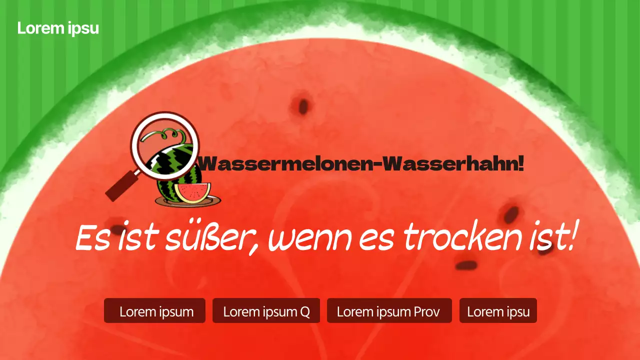 Wie man eine Wassermelone mit grünen und roten Illustrationsakzenten auswählt