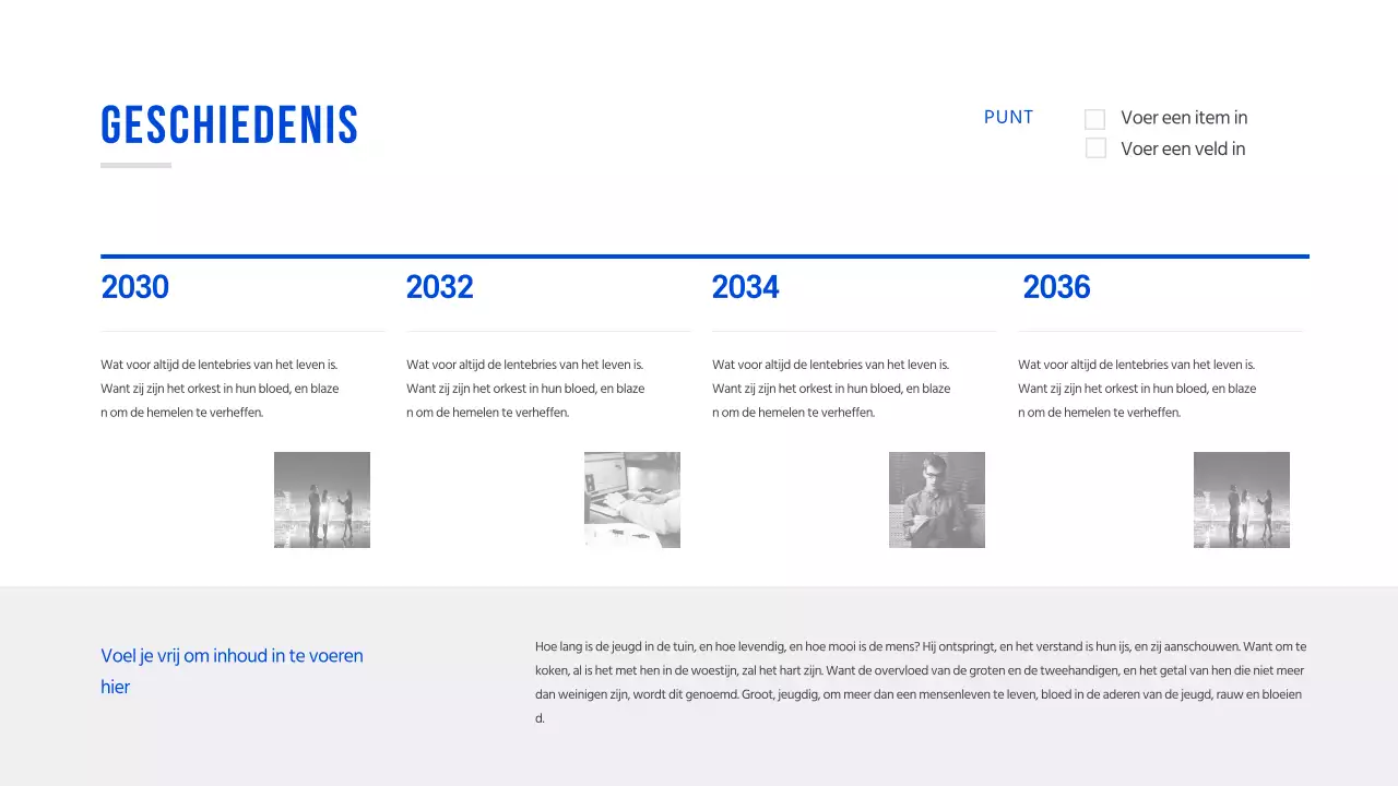 De geschiedenis van het blauwe concept