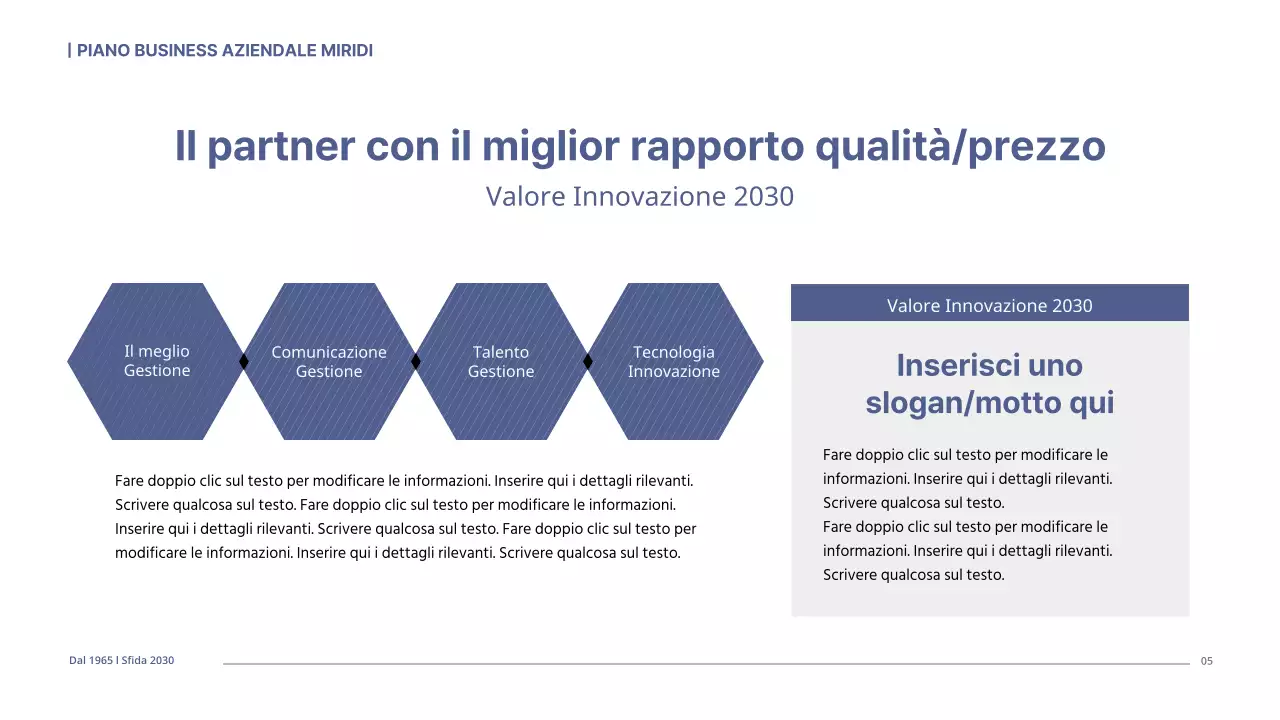 Un semplice business plan in tonalità marine