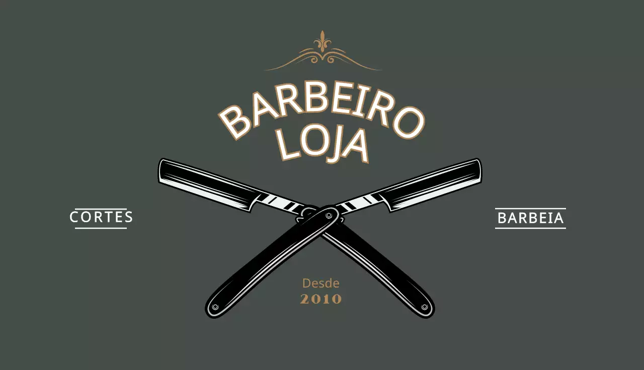 Cartão de visita verde vintage para barbearia