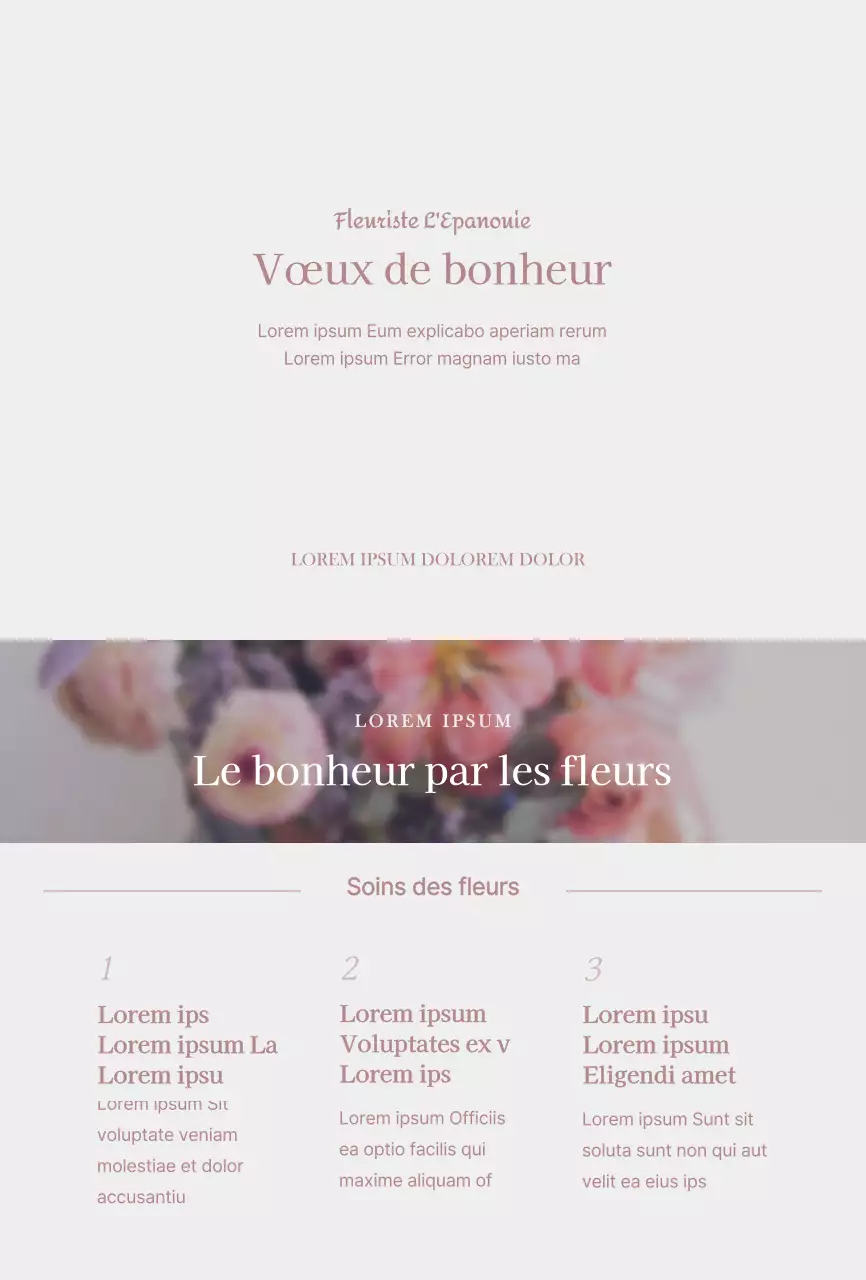 Pour la promotion d'un fleuriste en rose vintage