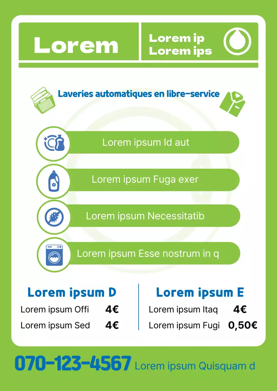 Illustration vert citron pour promouvoir une laverie propre