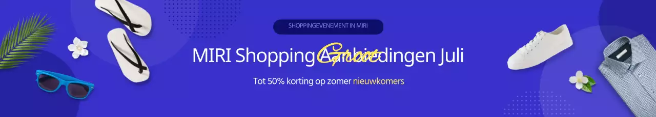 Promoot je zomerse shoppingevenement met een eenvoudig blauw concept