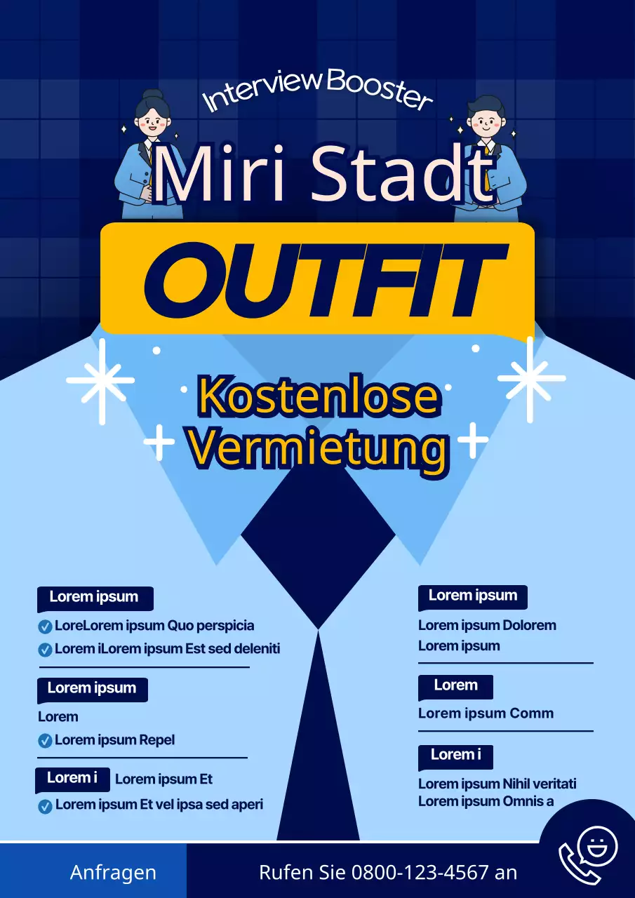 Blaues und gelbes Bewerbungsoutfit Einfacher Bewerbungsleitfaden