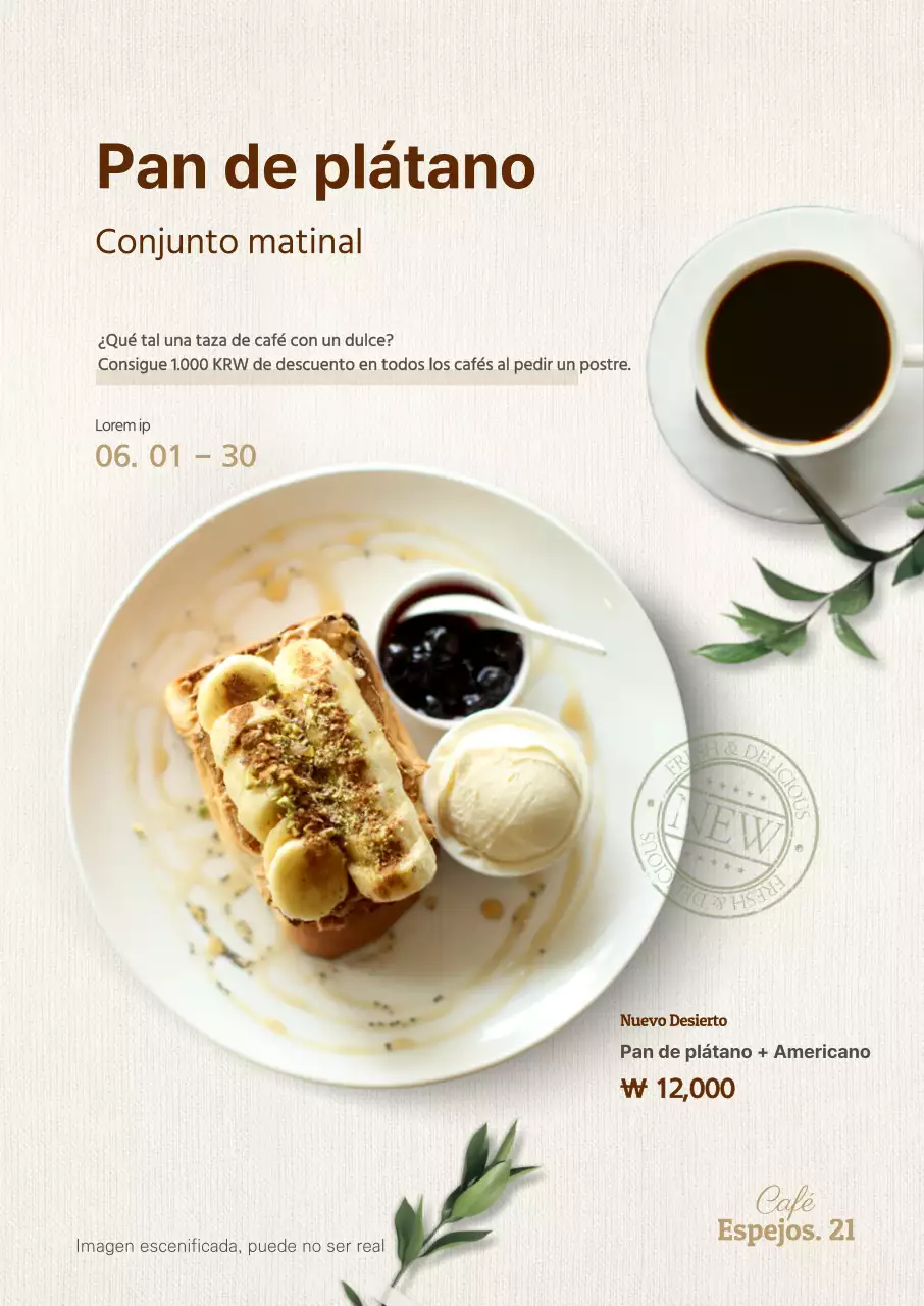Banana Bread Coffee Set Póster en Marfil