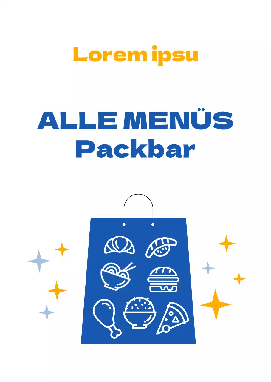 Sauberes, illustriertes Konzept in Blau und Gelb als Leitfaden für Distanzierung und Verpackung