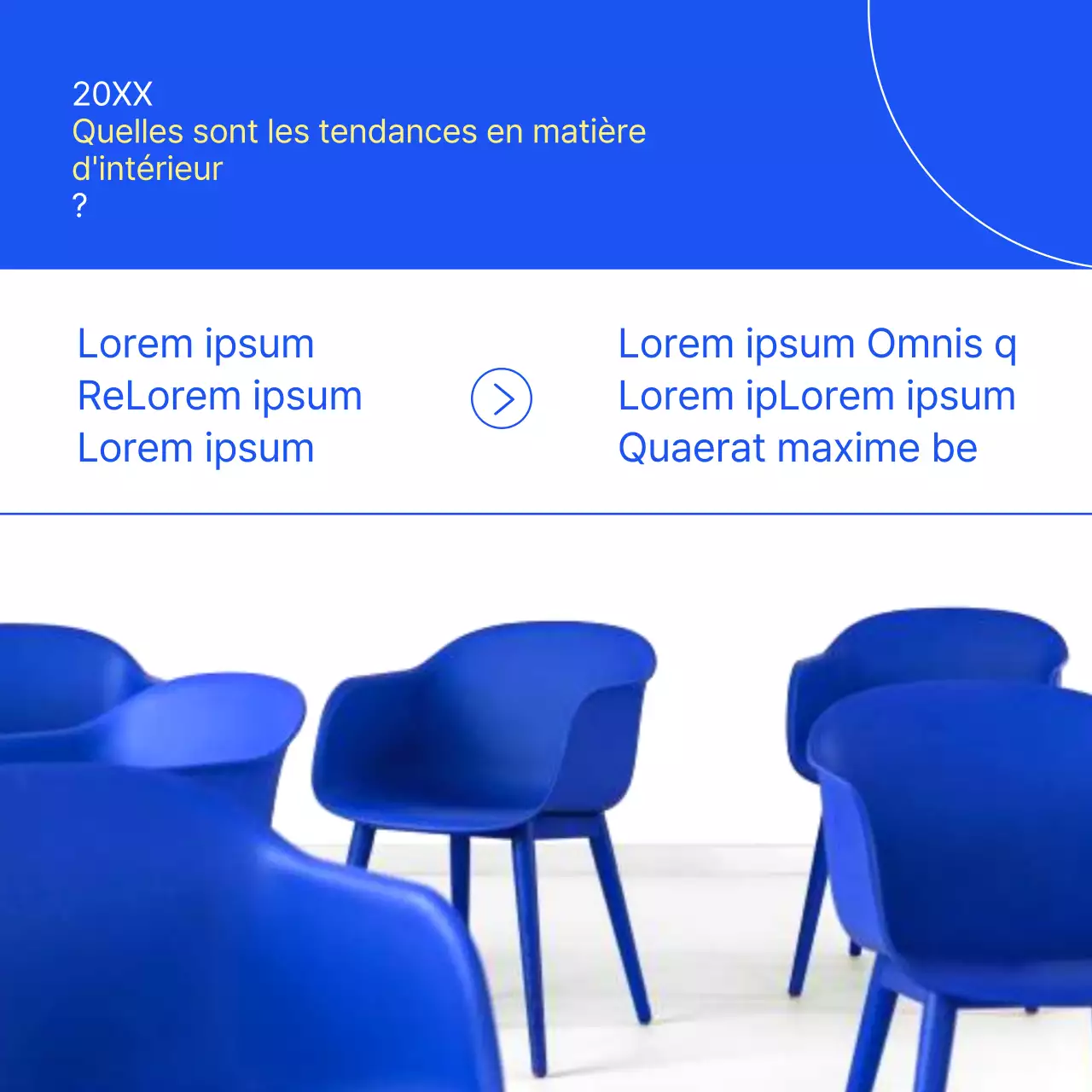 La tendance de l'intérieur simple et bleu