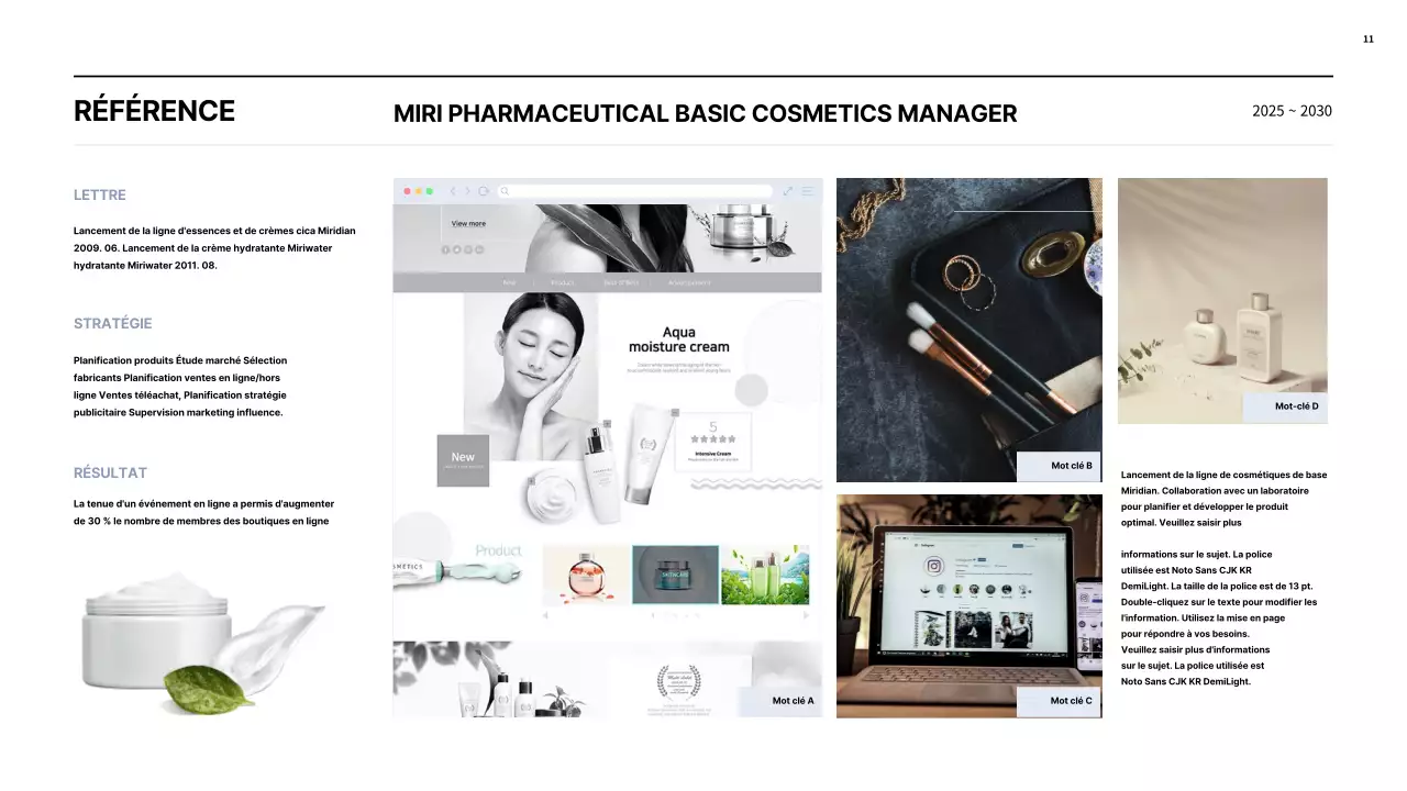 Portefeuille simple de cosmétiques MD en bleu clair et noir