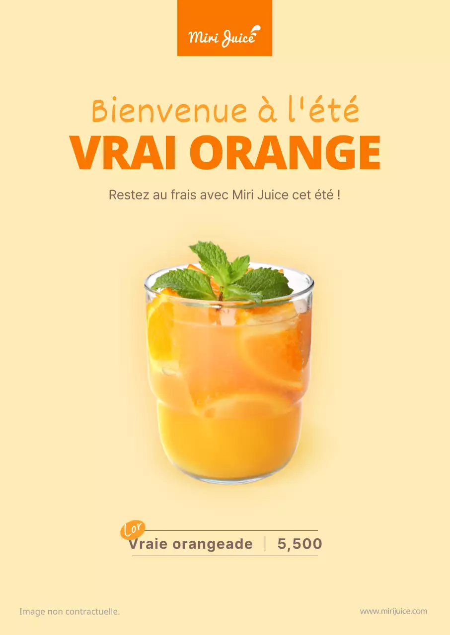 Affiche de l'Orangeade jaune d'été