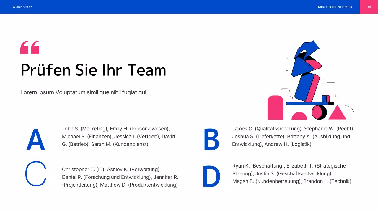 Blau und rosa illustrierter Teambuilding-Workshop