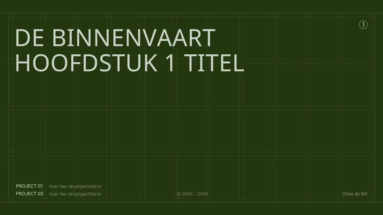 Het portfolio van een contentmarketeer met een groen, eenvoudig rasterconcept