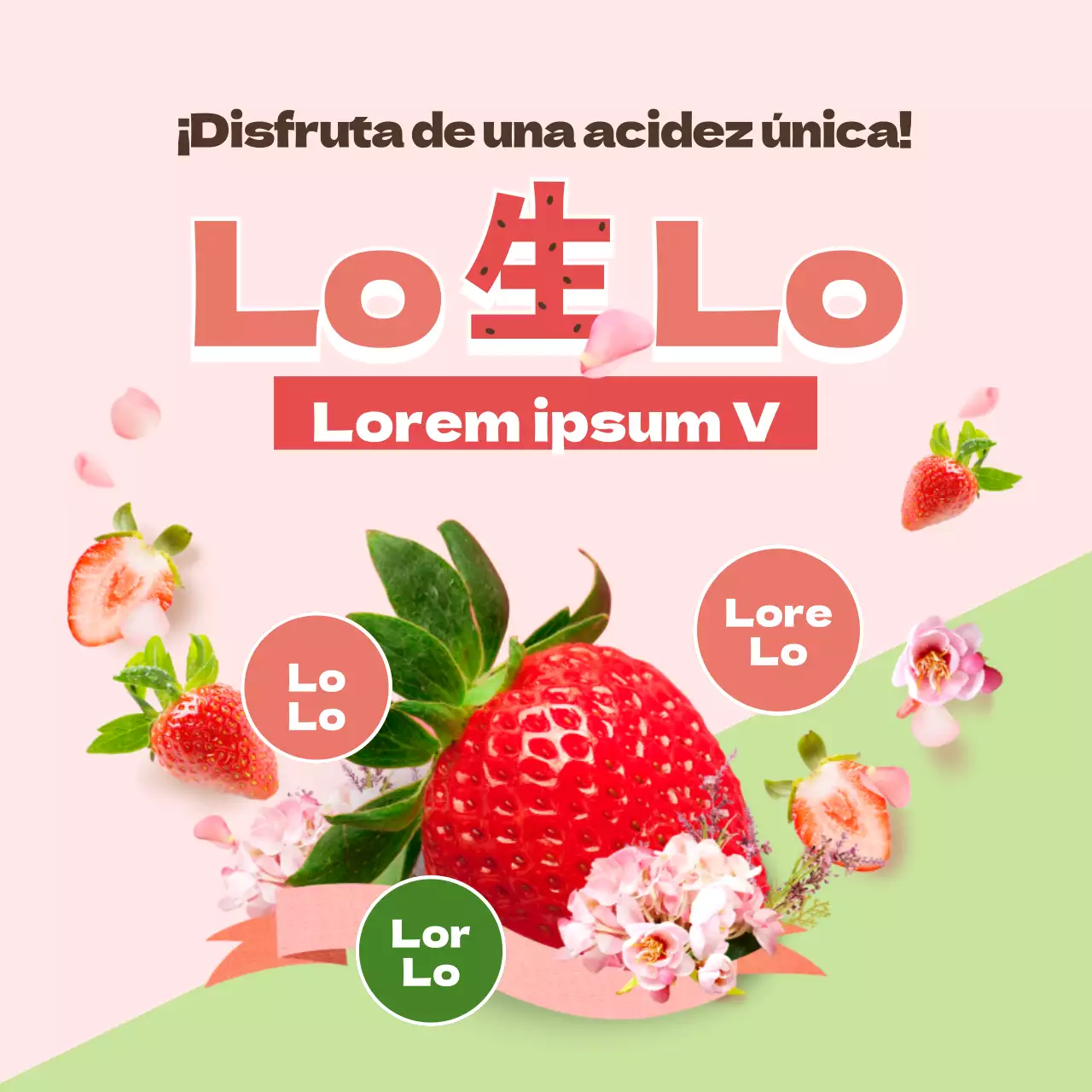 Un número limitado de refrescantes fresas rosas y verdes disponibles