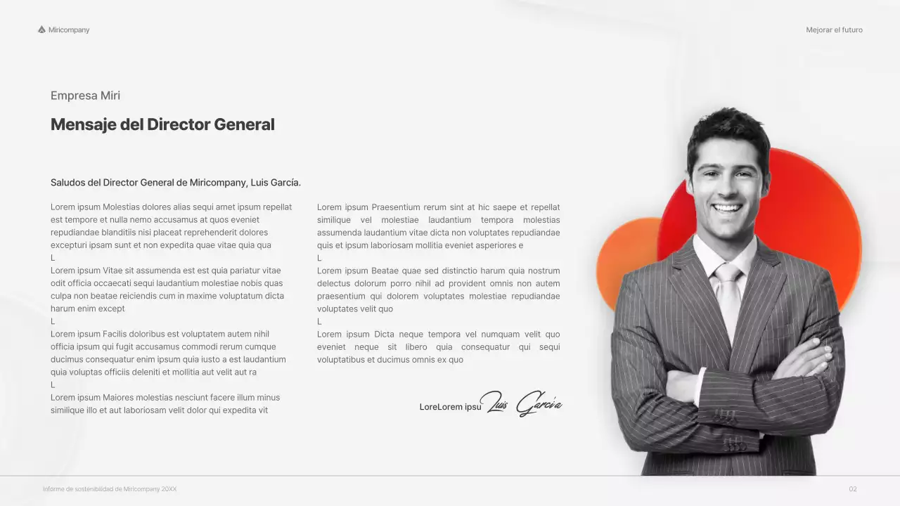 Informe ESG corporativo con un concepto rojo y colorido