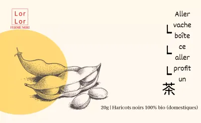Autocollant de dessin jaune sur les haricots noirs