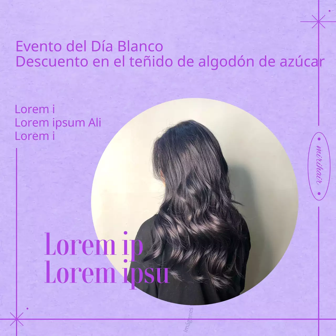 Venta de pelo Purple White Day