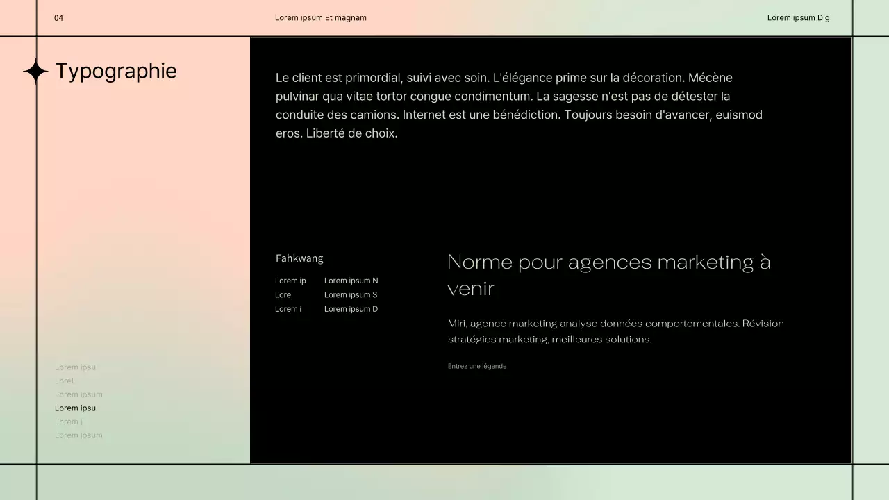 Lignes directrices simples pour la conception d'une marque avec un motif de lignes noires sur un fond pastel