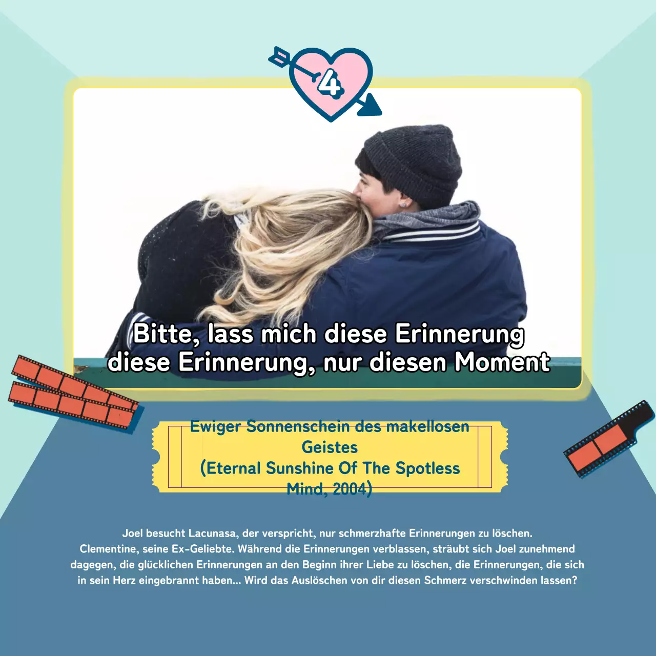 Nach dem Konzept eines lila Liebesfilms