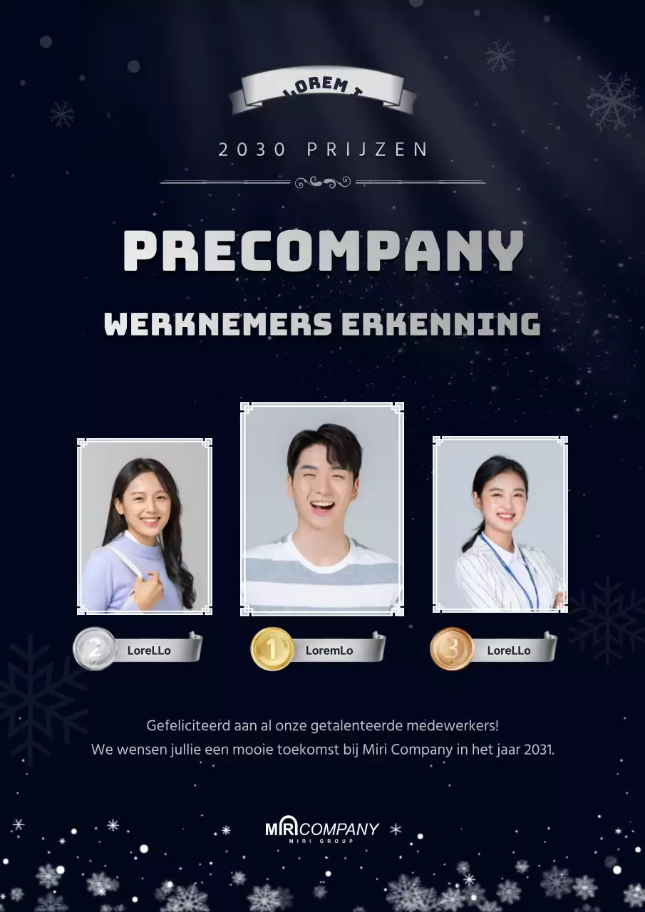 Vakantiegevoel in donker marineblauw Werknemer van het Jaar award documentsjabloon