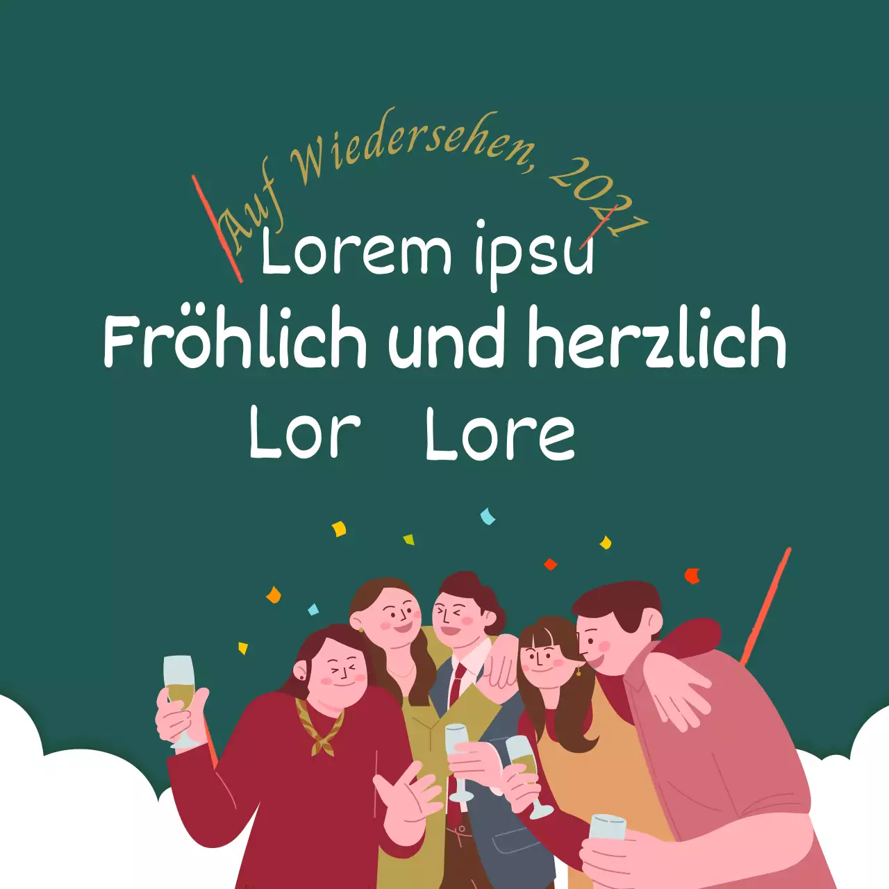 Grün animierte illustrierte Urlaubskarte