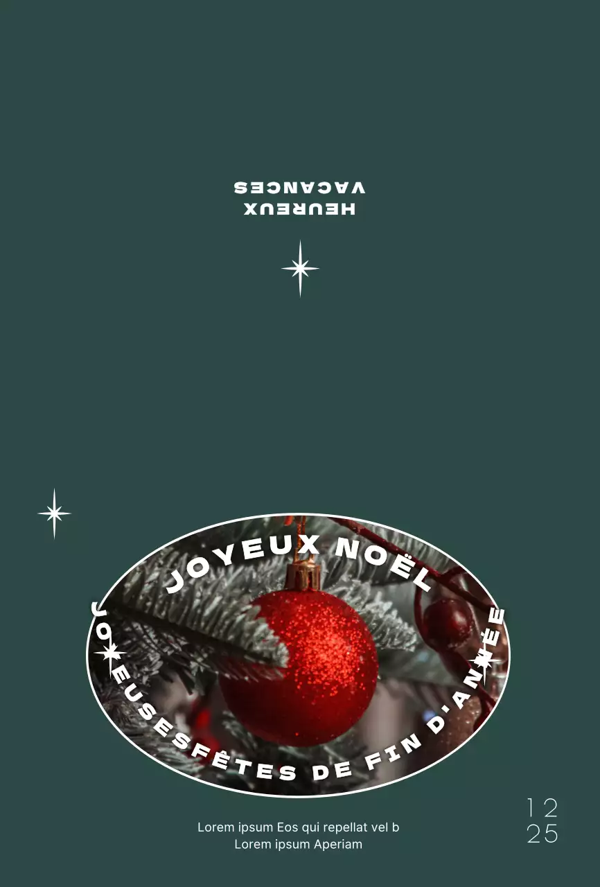 Carte postale de Noël avec photo turquoise