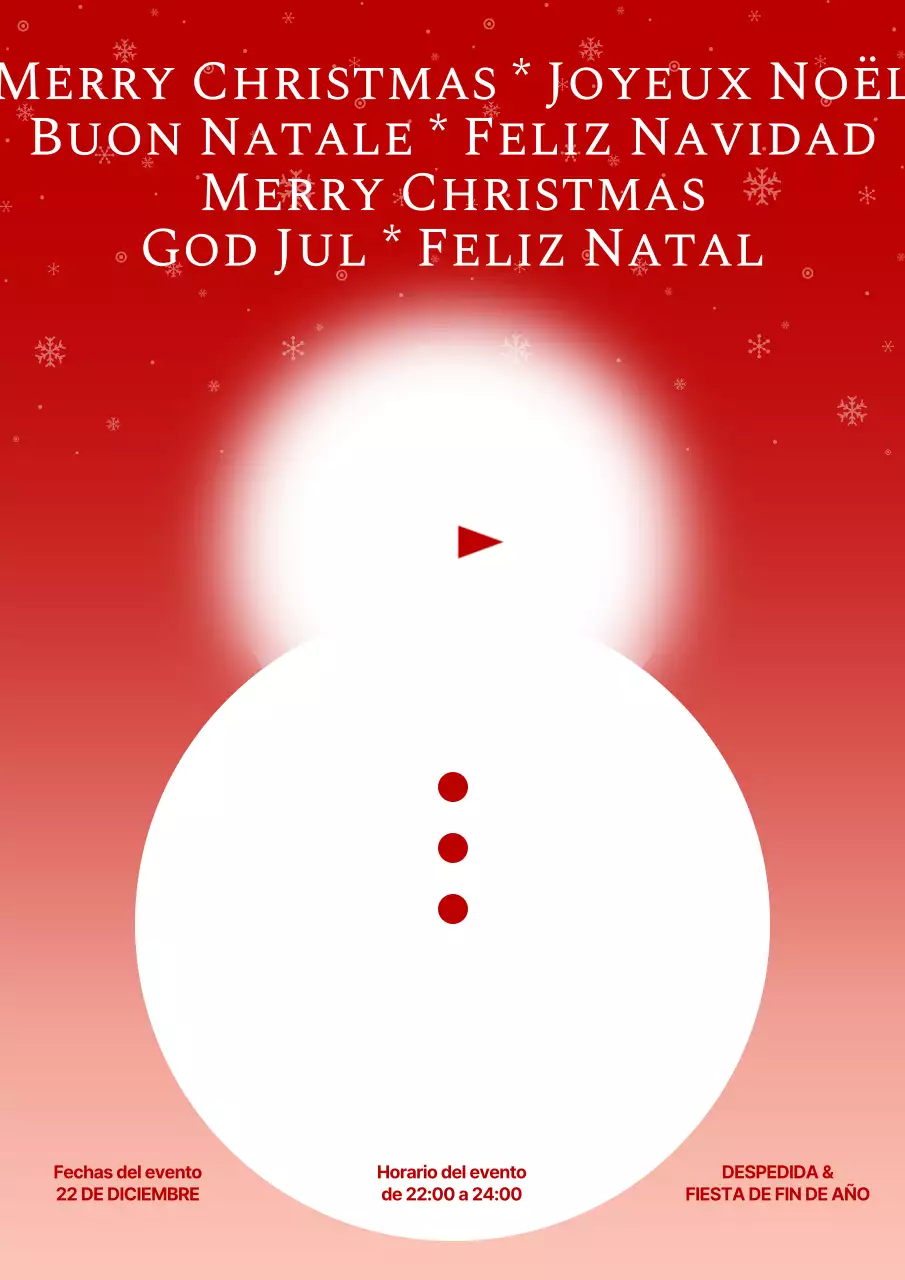 Eventos navideños en degradado rojo