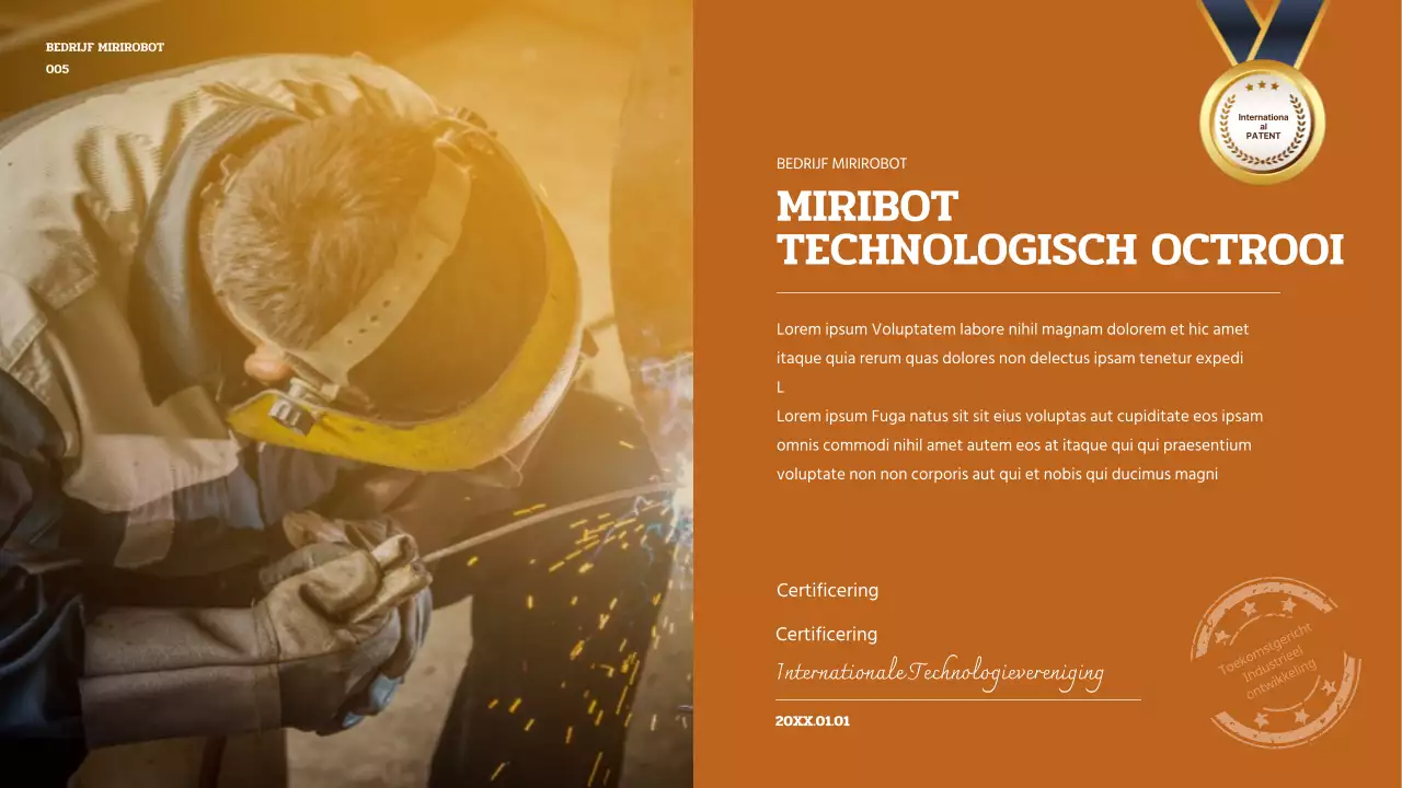 Bruine en witte robotpresentatie