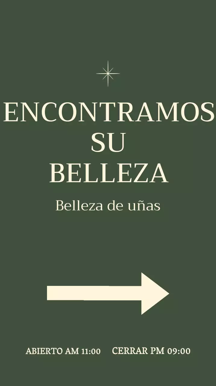 Signo de uñas con ilustración de estrella sobre fondo verde