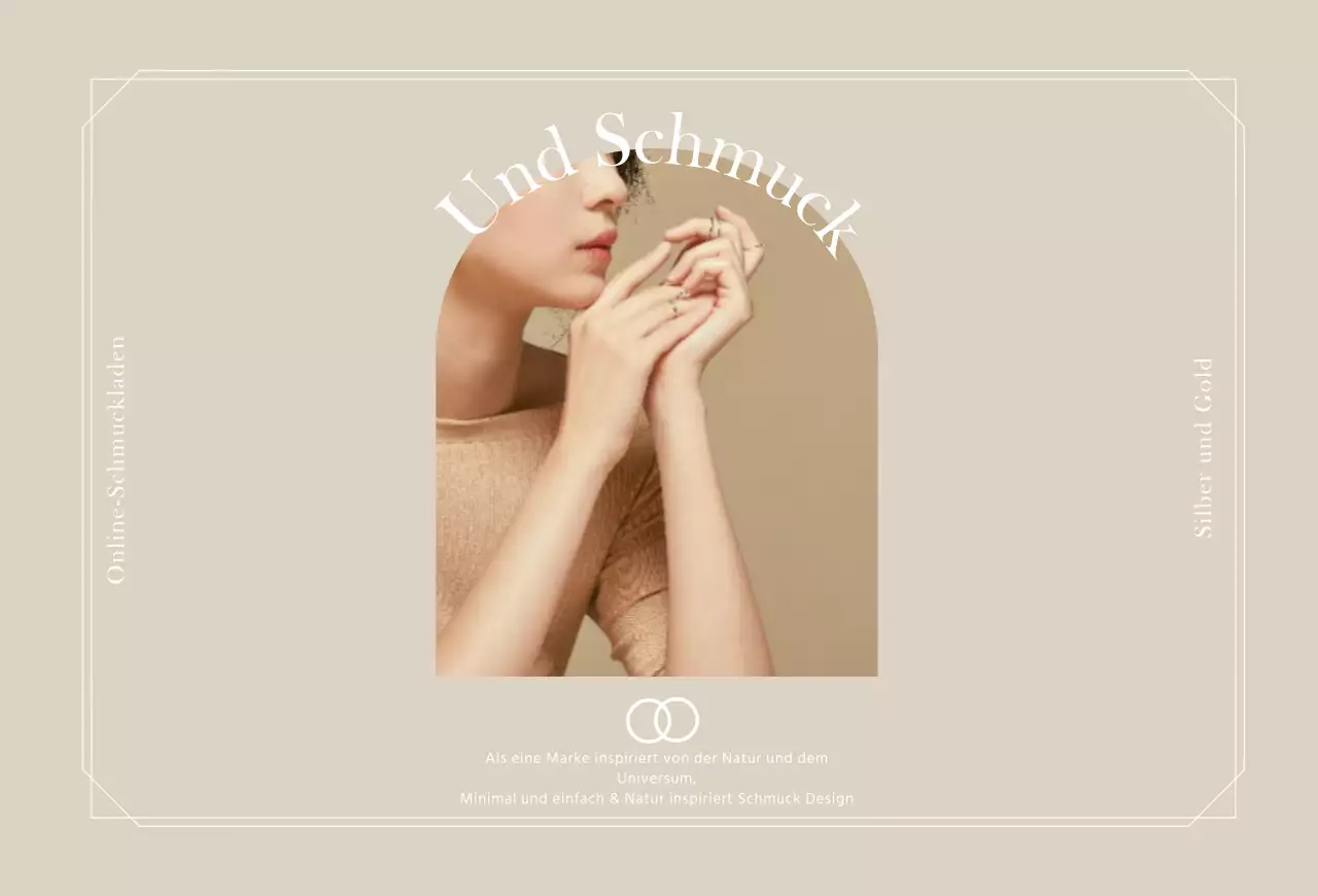 Beige Luxuriöser Schmuck Einkaufsführer Postkarte