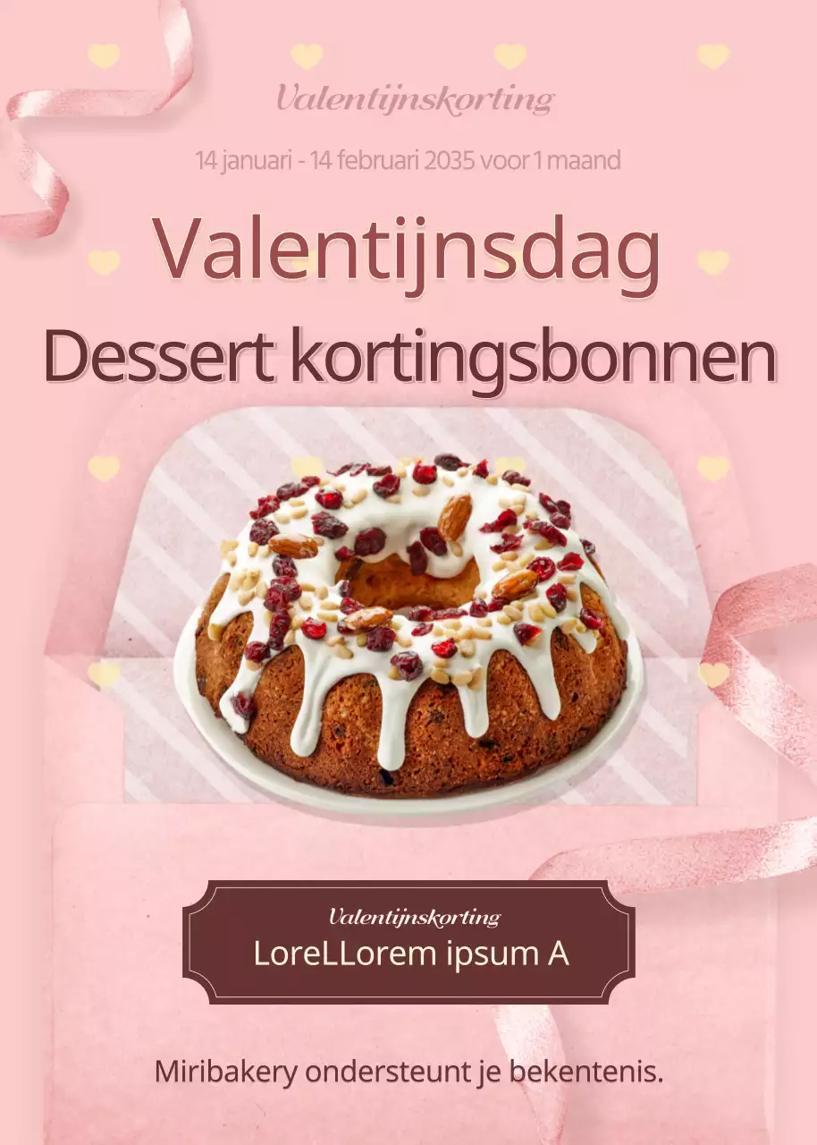 Roze en Bruin Valentijnsdag Kortingsbon Evenement Thema