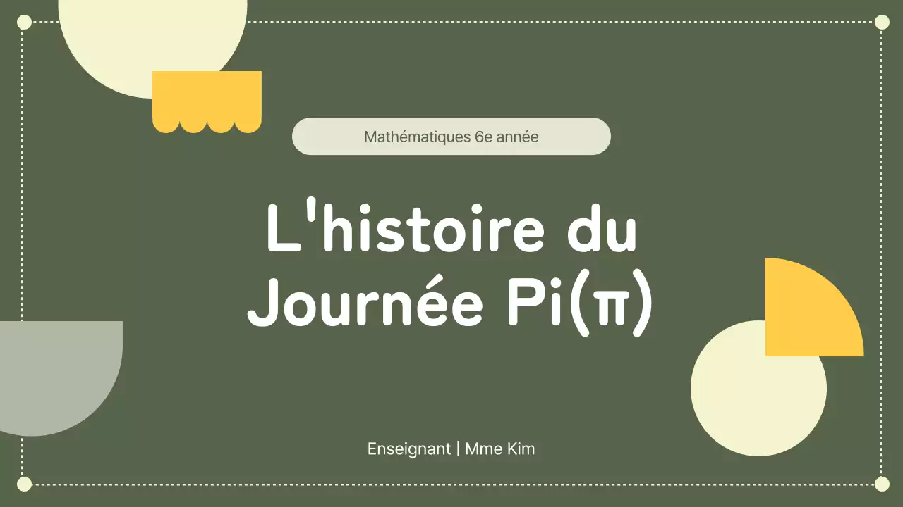 Concepts géométriques simples en vert Circonférence et jour de la tarte