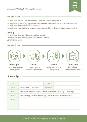 Zartes Pastell-Chartreuse Umtausch-/Rückgabeformular