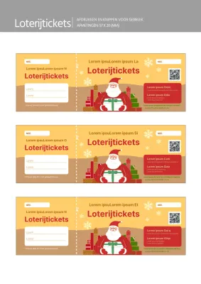 Geel en rood kerst evenement giveaway ticket documentatie