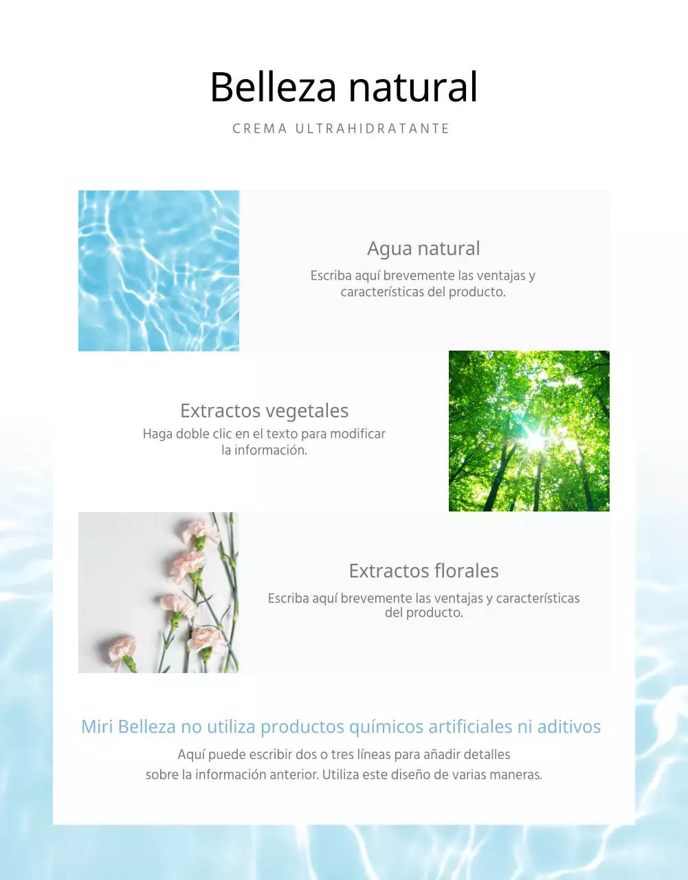 Página detallada de cosméticos