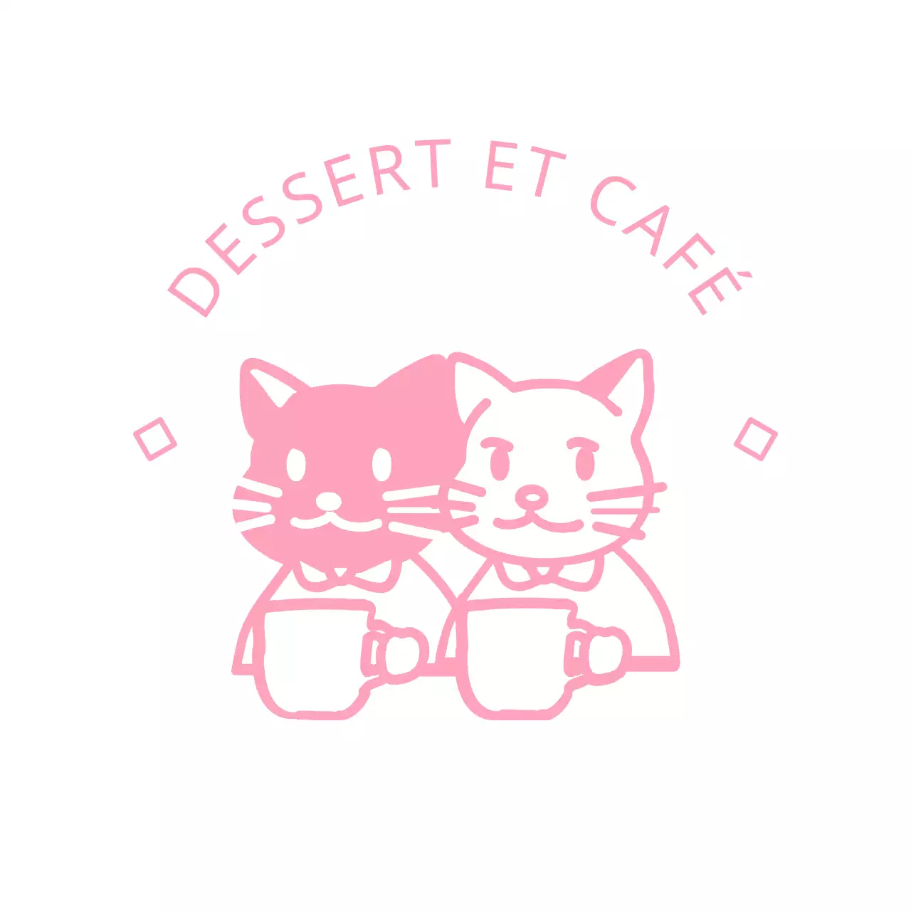 Logo d'un chat mignon en rose