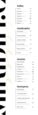 Weißer Hintergrund einfache Typografie Café-Menü-Banner