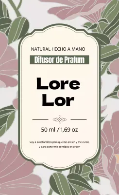 Etiqueta de perfume vintage con ilustración verde