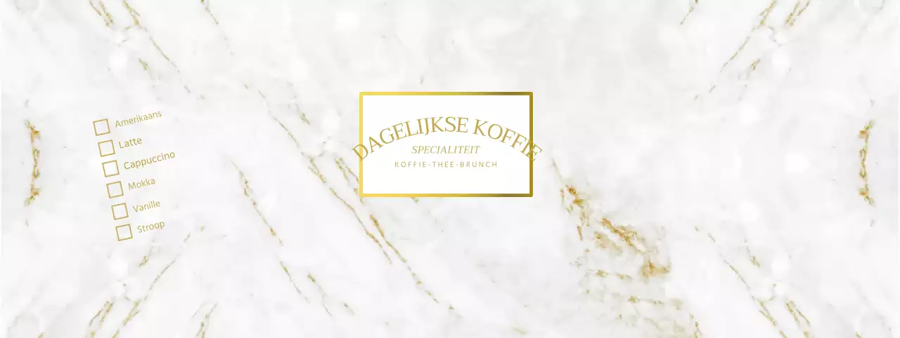 Marmeren patroon cafe drinken menu weergeven papieren cups