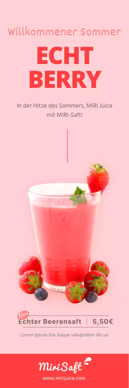 Rosa Sommer Beeren-Saft Banner