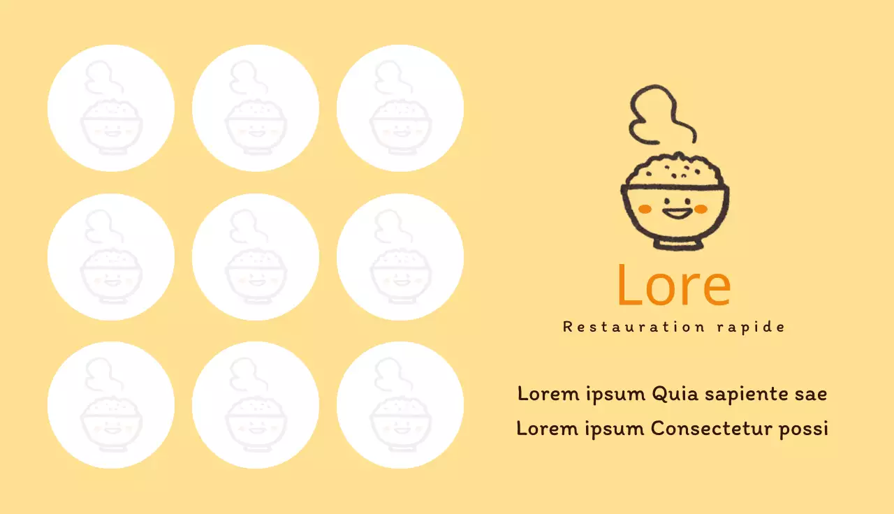 Cartes de visite d'un snack mignon