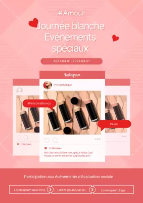 Un événement social rose et propre à l'occasion de la Journée blanche