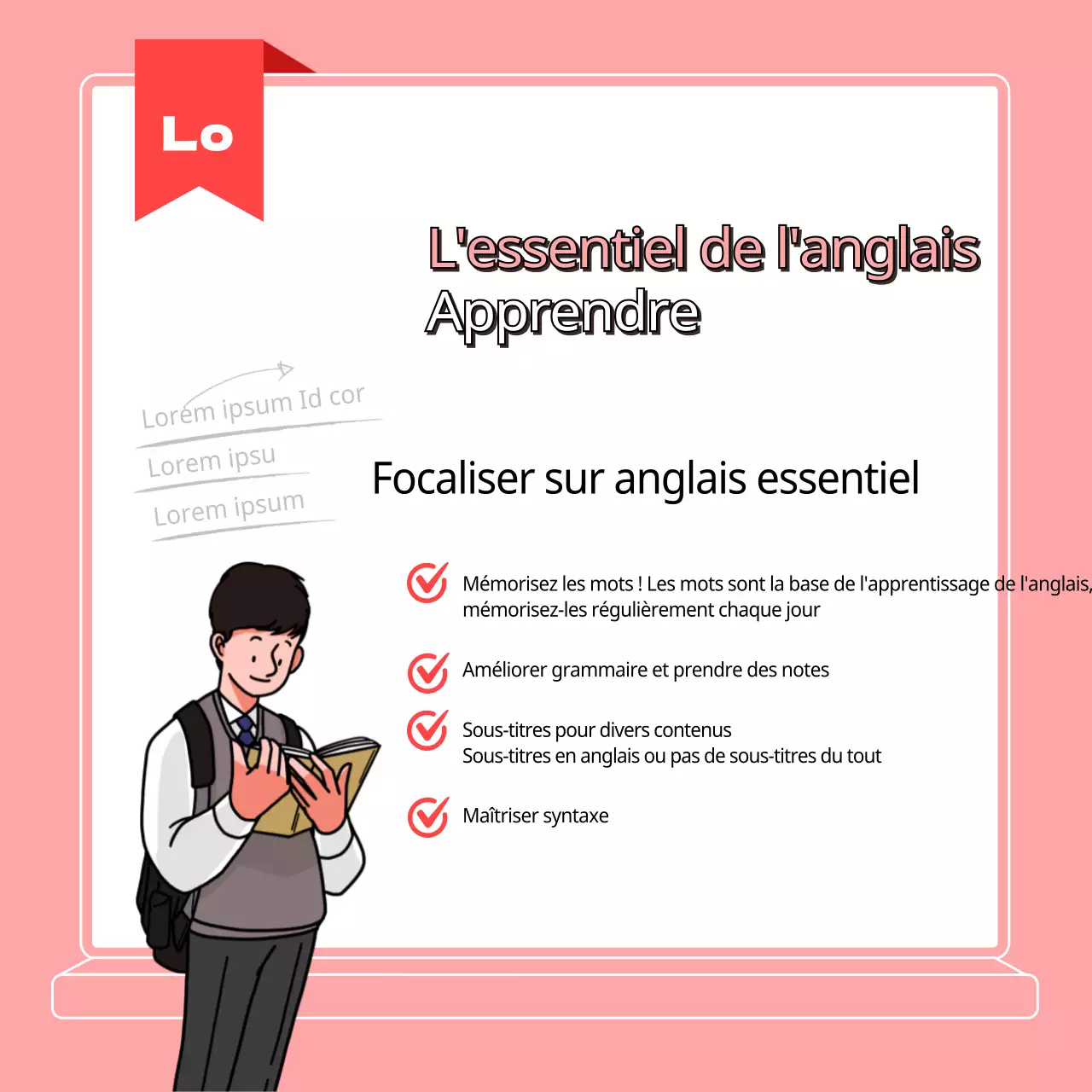 Illustration bleue Clés pour les matières de l'étape 3TIPS