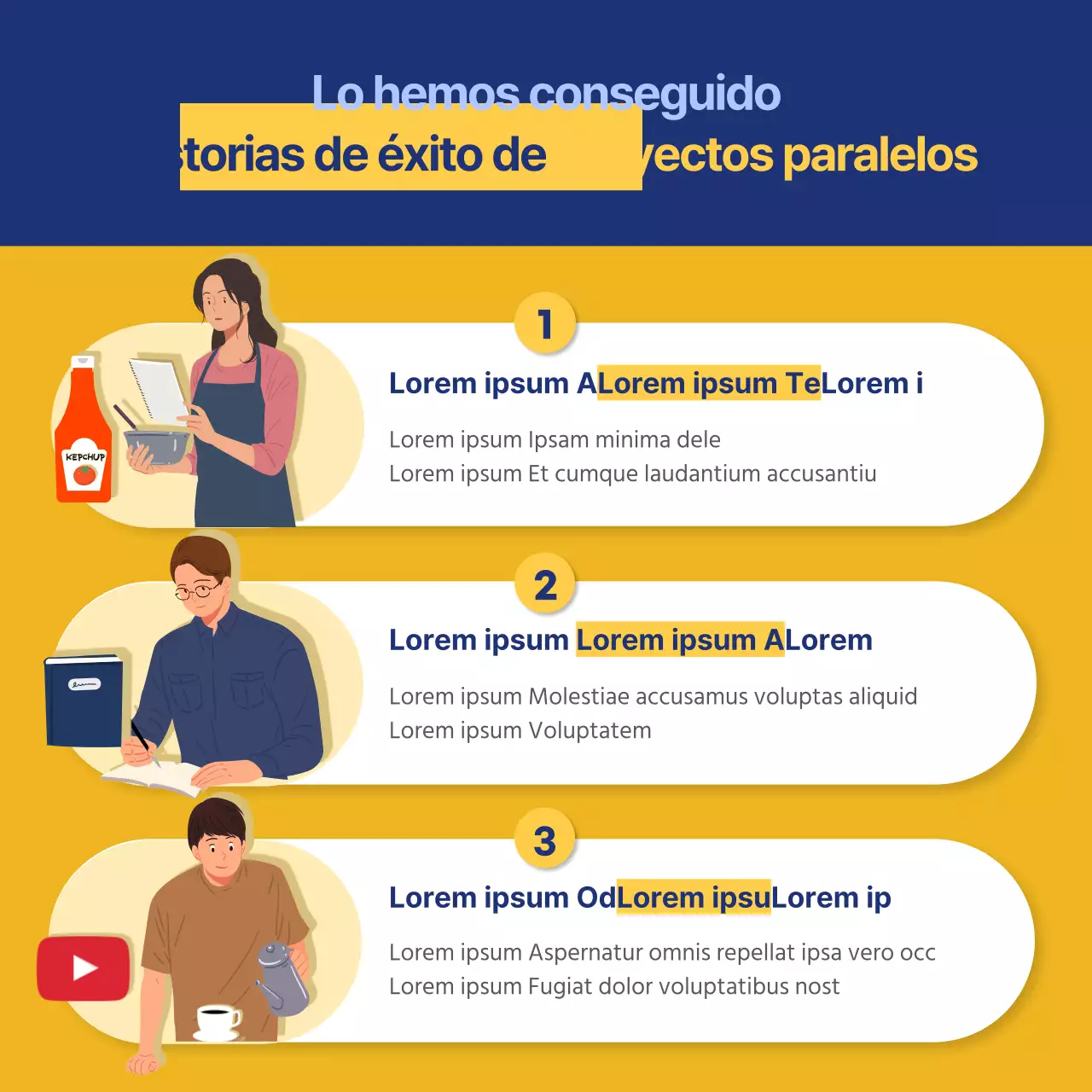 azul ilustración concepto oficinista proyecto paralelo cardnews