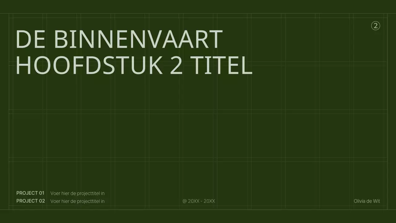 Het portfolio van een contentmarketeer met een groen, eenvoudig rasterconcept