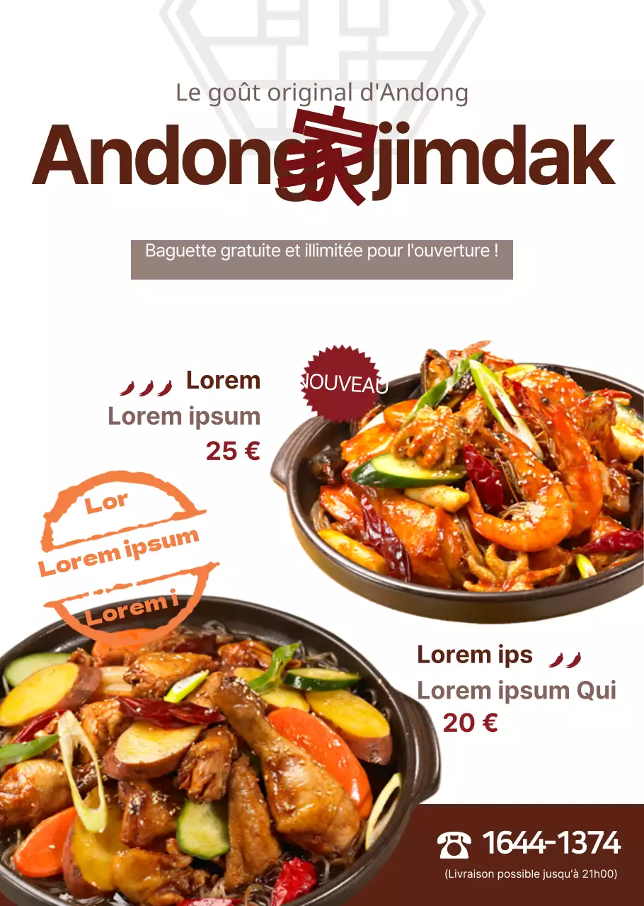 Rouge, style basique jjimdak